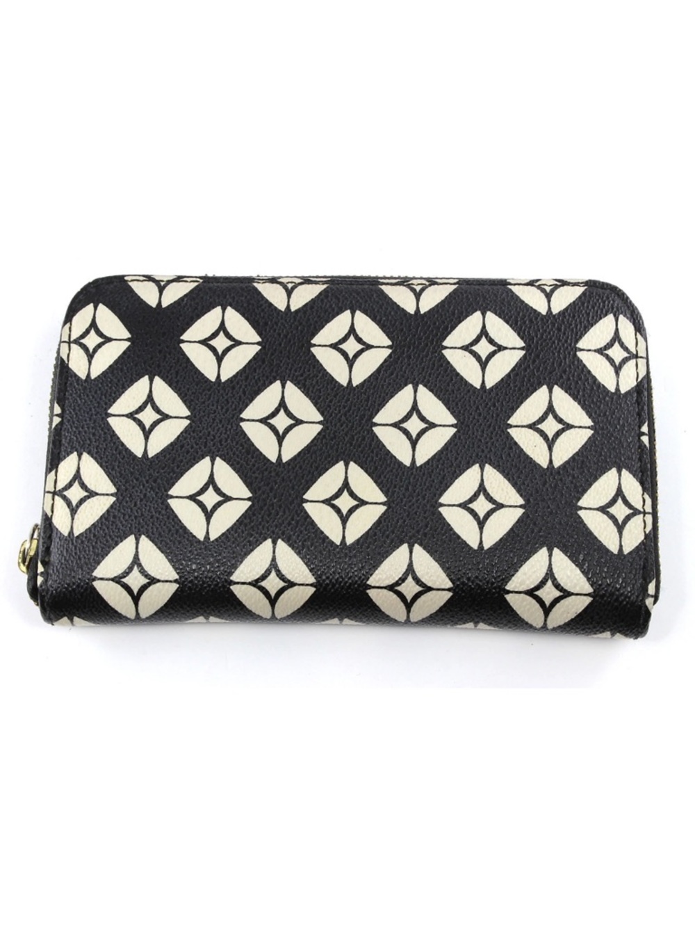 Fossil Sydney Zip Phone Black and White Wallet